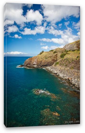 Cliffs and clear water along Maui's south shore Fine Art Canvas Print