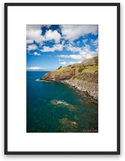 Cliffs and clear water along Maui's south shore Framed Fine Art Print