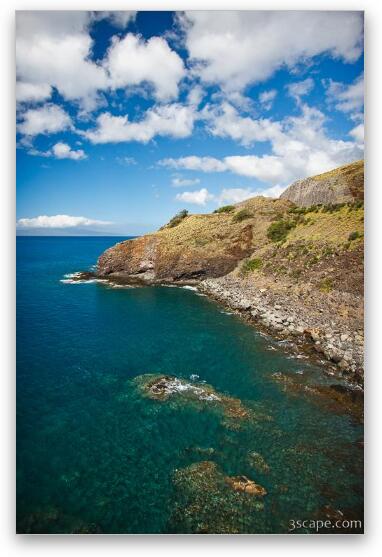 Cliffs and clear water along Maui's south shore Fine Art Metal Print