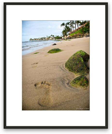 Footprints in the sand Framed Fine Art Print