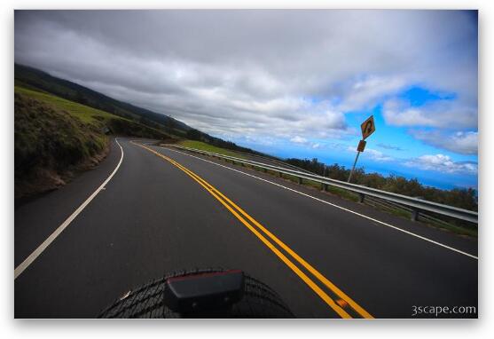 Speeding along the Haleakala Highway Fine Art Metal Print