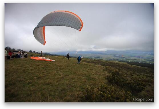 Paragliders taking off from Haleakala Fine Art Print