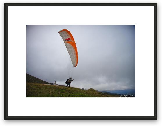 Paragliders taking off from Haleakala Framed Fine Art Print