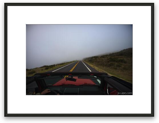 Driving into the clouds on Haleakala Framed Fine Art Print