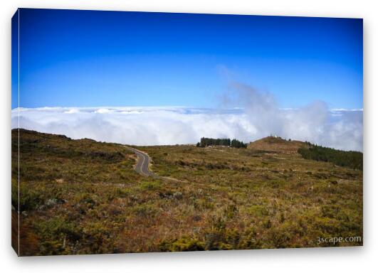 High above the clouds on Crater Road Fine Art Canvas Print