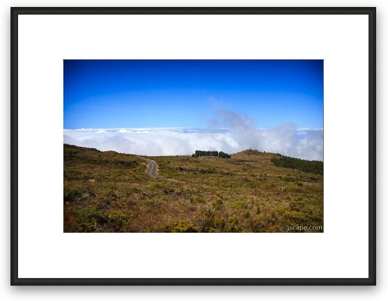 High above the clouds on Crater Road Framed Fine Art Print