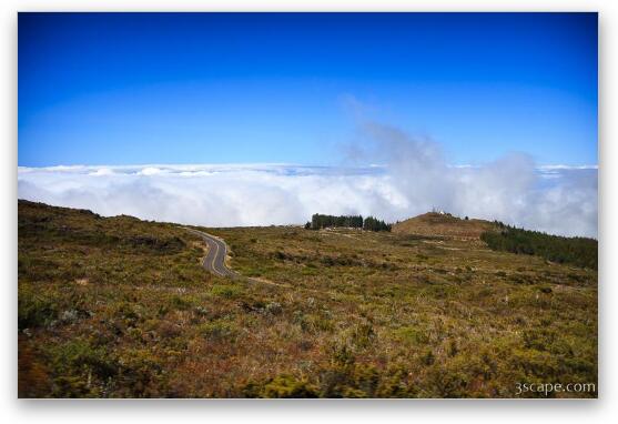 High above the clouds on Crater Road Fine Art Print