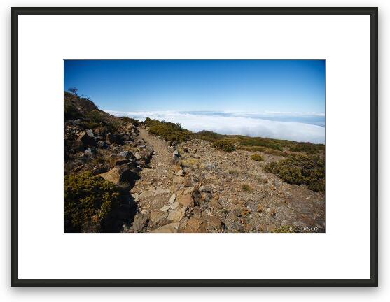 Hiking trail on Haleakala Volcano Framed Fine Art Print