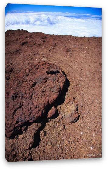 Mars like landscape on top of the volcano Fine Art Canvas Print