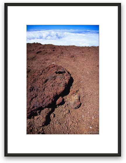 Mars like landscape on top of the volcano Framed Fine Art Print