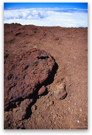 Mars like landscape on top of the volcano Fine Art Metal Print