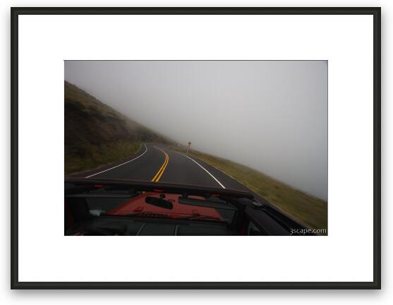 Driving back into the clouds Framed Fine Art Print