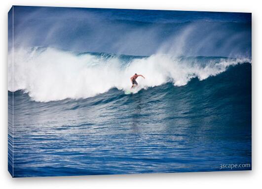 Surfer cutting a wave on Maui's north shore - Hookipa Fine Art Canvas Print