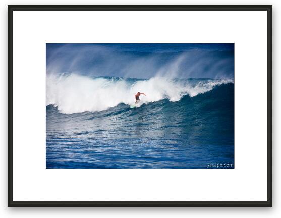 Surfer cutting a wave on Maui's north shore - Hookipa Framed Fine Art Print