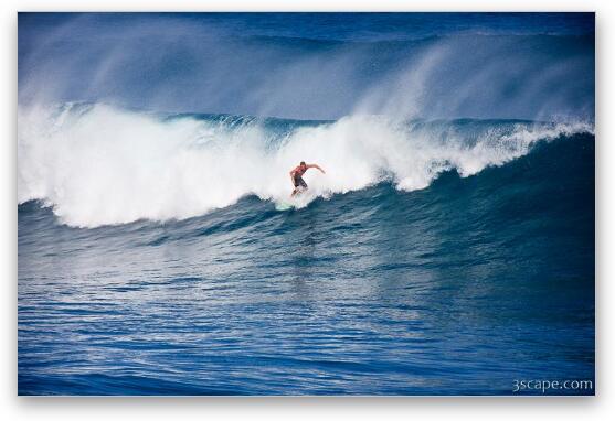 Surfer cutting a wave on Maui's north shore - Hookipa Fine Art Print
