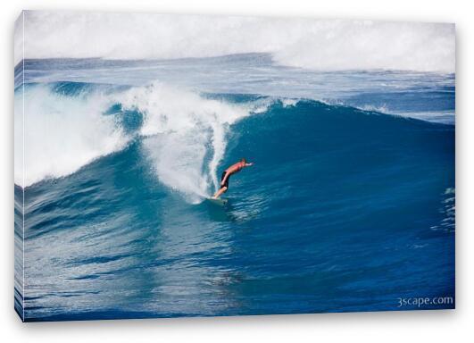 Surfer cutting a wave on Maui's north shore - Hookipa Fine Art Canvas Print
