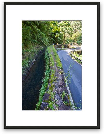 Maui water supply ditch next o Hana Highway Framed Fine Art Print
