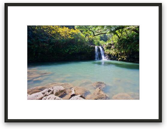 Waterfall along the Road to Hana Framed Fine Art Print