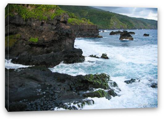 Rugged Maui coastline near Oheo Pools Fine Art Canvas Print