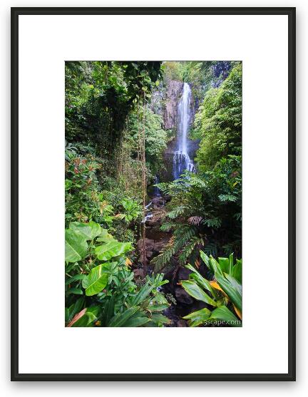100 Foot Wailua Waterfall Framed Fine Art Print