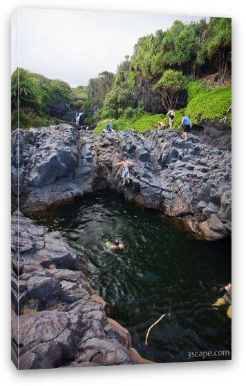 Oheo Pools (Seven Sacred Pools) near Hana, Maui Fine Art Canvas Print