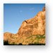 Morning light on the rock face above Goose Island campground Metal Print
