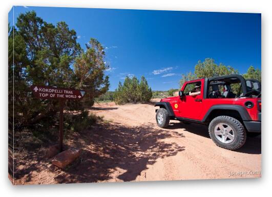 Jeep Rubicon at Top of the World 4x4 trail Fine Art Canvas Print