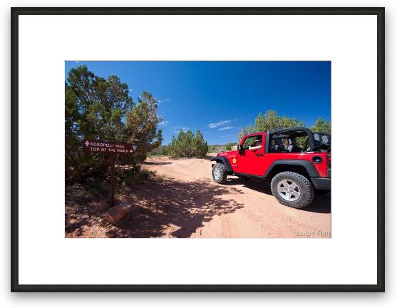 Jeep Rubicon at Top of the World 4x4 trail Framed Fine Art Print