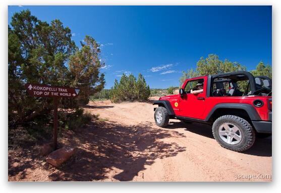 Jeep Rubicon at Top of the World 4x4 trail Fine Art Metal Print