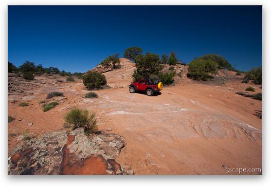 Jeep Rubicon on Top of the World 4x4 trail Fine Art Metal Print
