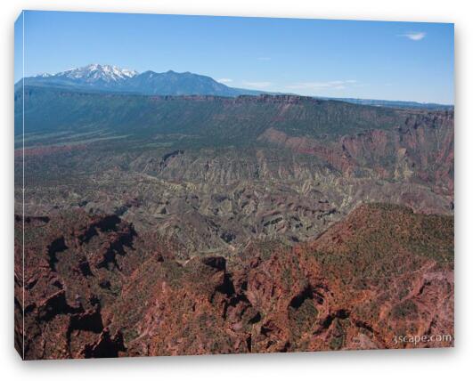 View of La Sal mountains and the canyonlands from Top of the World Fine Art Canvas Print