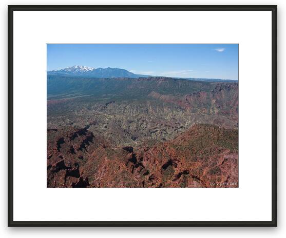 View of La Sal mountains and the canyonlands from Top of the World Framed Fine Art Print
