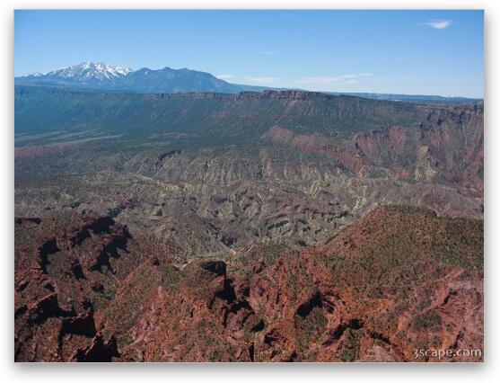 View of La Sal mountains and the canyonlands from Top of the World Fine Art Print