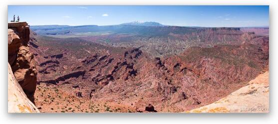 Panoramic view of La Sal mountains and the canyonlands from Top of the World Fine Art Metal Print