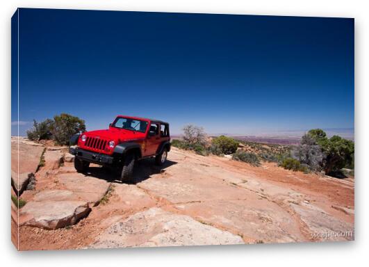 Jeep Rubicon at the end of Top of the World 4x4 trail Fine Art Canvas Print