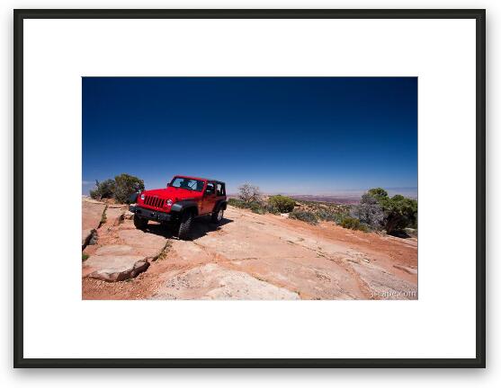 Jeep Rubicon at the end of Top of the World 4x4 trail Framed Fine Art Print