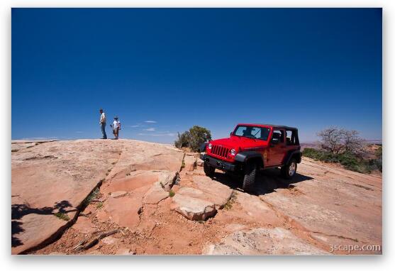 Jeep Rubicon at the end of Top of the World 4x4 trail Fine Art Metal Print