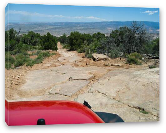 Jeep Rubicon on Top of the World 4x4 trail Fine Art Canvas Print