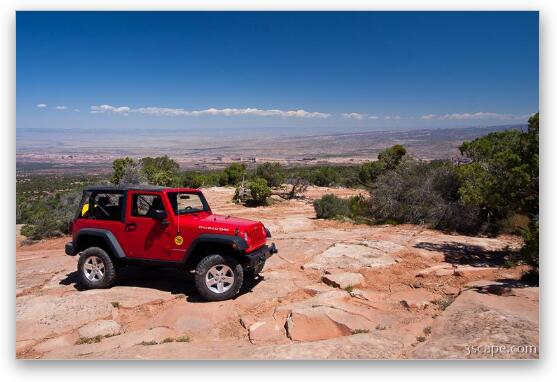 Jeep Rubicon at the end of Top of the World 4x4 trail Fine Art Metal Print