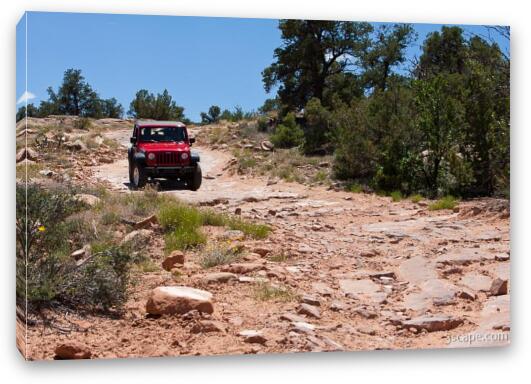 Jeep Rubicon on Top of the World 4x4 trail Fine Art Canvas Print