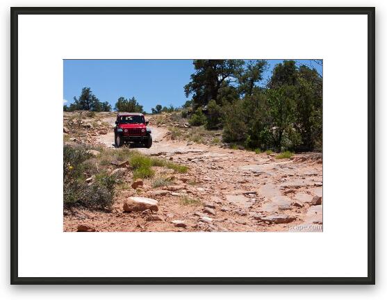 Jeep Rubicon on Top of the World 4x4 trail Framed Fine Art Print