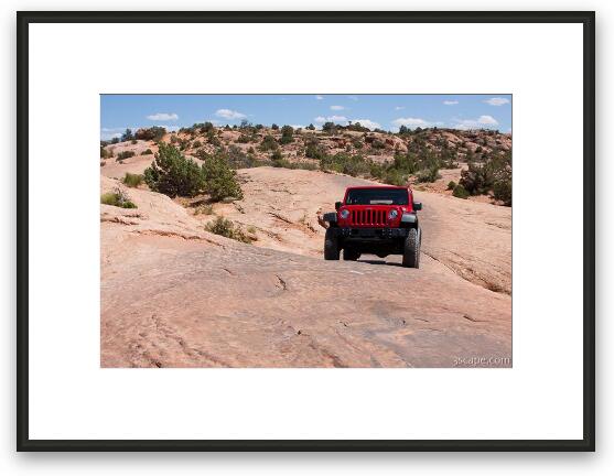 Jeep Rubicon on Fins N Things slickrock 4x4 trail Framed Fine Art Print