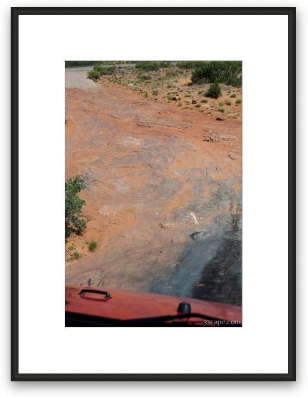 Looking down the steep slope of Little Lion Back trail Framed Fine Art Print