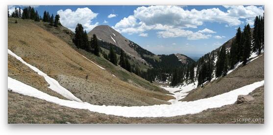 Panoramic view of the La Sal mountains from Burro Pass Fine Art Print