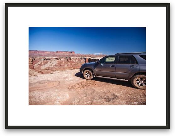 Toyota 4Runner on a cliff edge Framed Fine Art Print