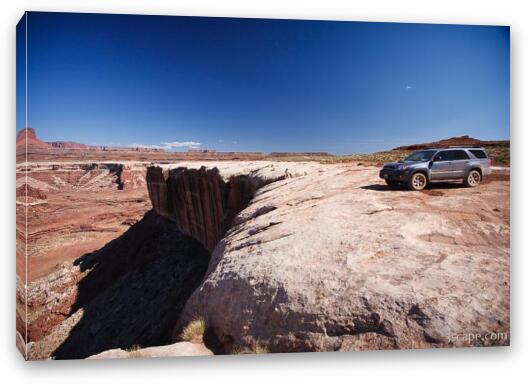 Toyota 4Runner on a cliff edge Fine Art Canvas Print