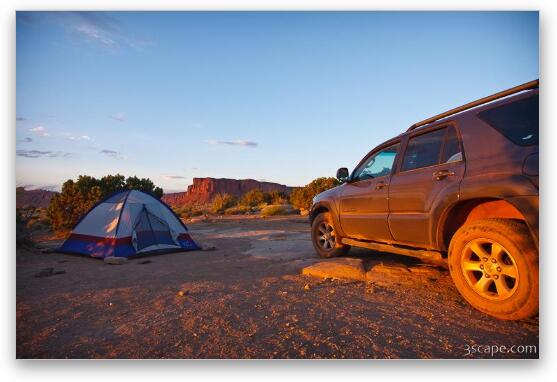Toyota 4Runner and tent at Murphy Hogback campground Fine Art Metal Print