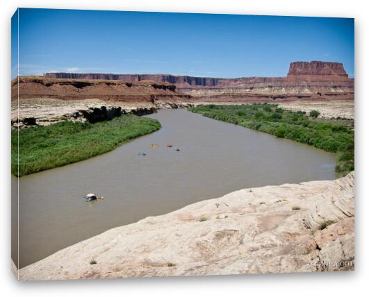 Rafting along the Green River Fine Art Canvas Print