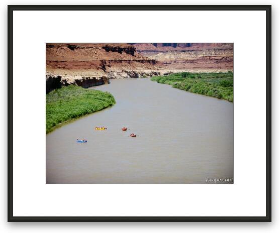 Rafting along the Green River Framed Fine Art Print