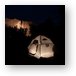 Night shot of camp site with illuminated canyon walls Metal Print